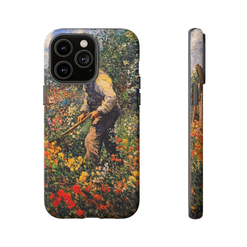 Tuinier tussen Kleurrijke Bloemen
