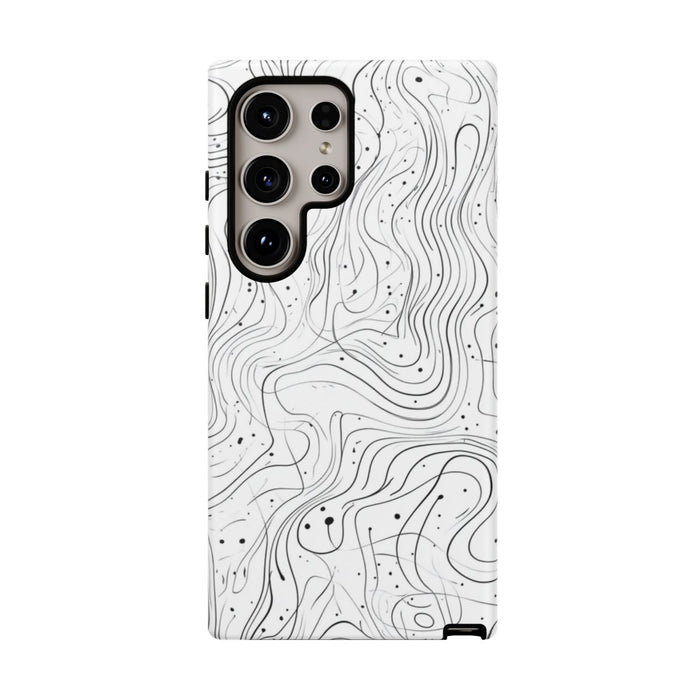 Abstract Zwart-Wit Golvend Lijnenpatroon