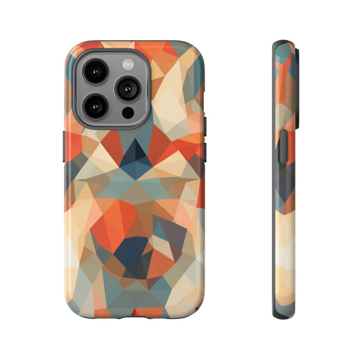 Geometrisch Abstract Patroon in Gedempte Warme Kleuren