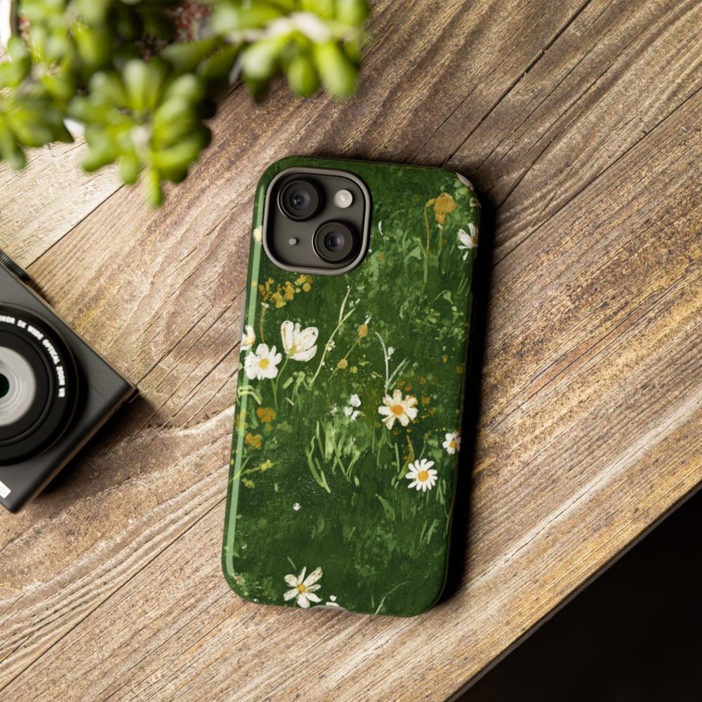 Groene Weide met Witte Bloemen