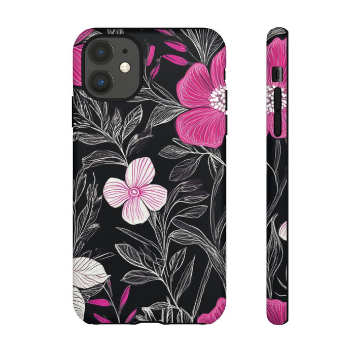 Roze en Witte Bloemenprint