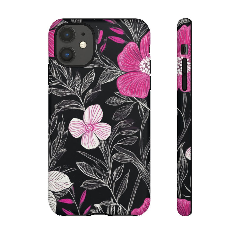 Roze en Witte Bloemenprint
