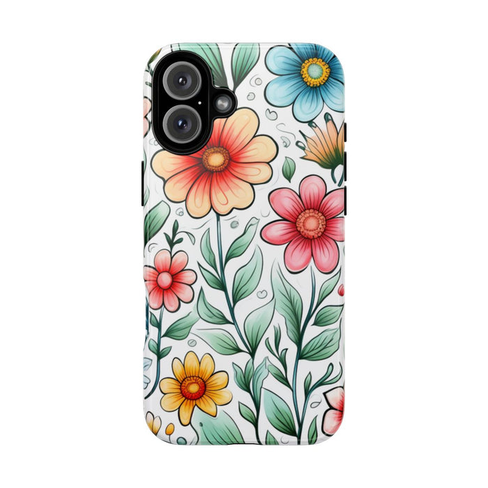 Kleurrijk Bloemenpatroon met Bladeren