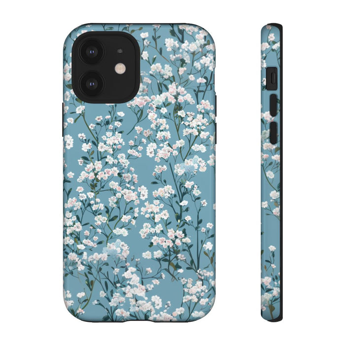 Luchtige Witte Gipskruid Bloemen op Zachtblauwe Achtergrond