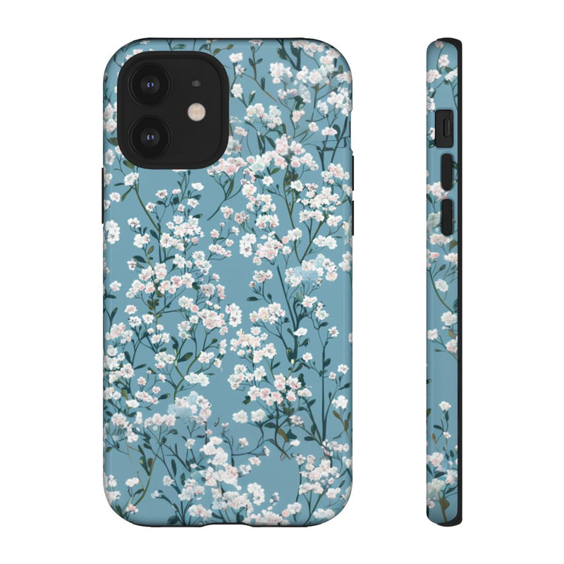 Luchtige Witte Gipskruid Bloemen op Zachtblauwe Achtergrond