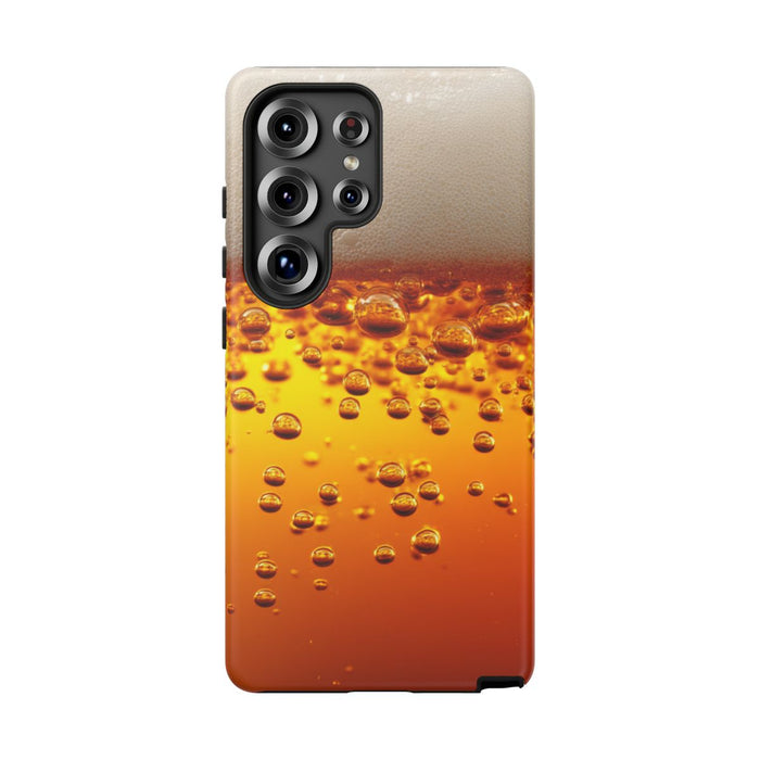 Amberkleurige Bierbellen van Dichtbij