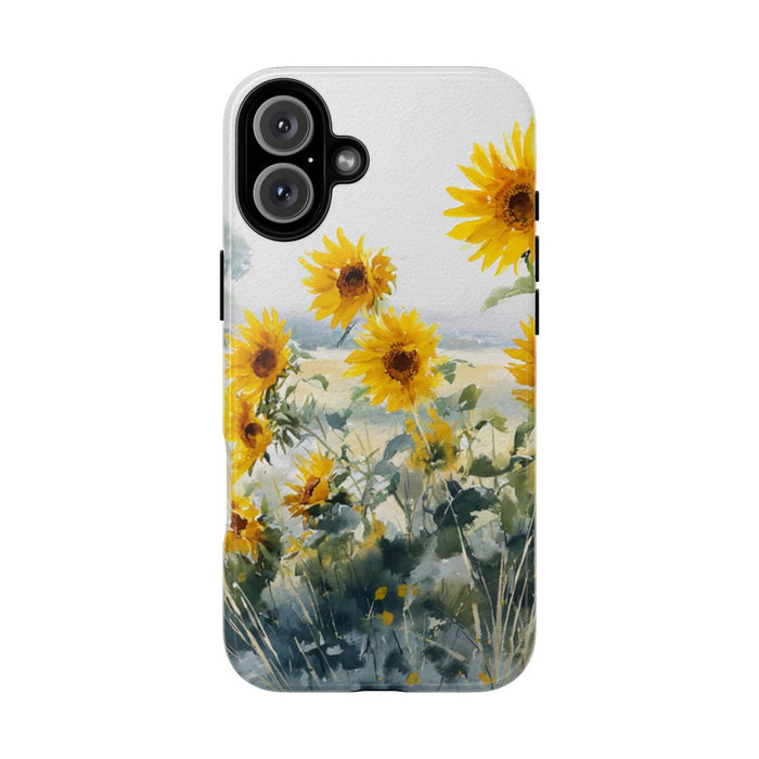 Gele Zonnebloemen in Pastelkleurig Landschap