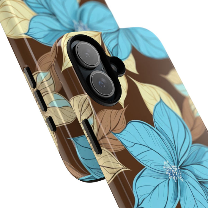 Turquoise en Beige Bloemenpatroon