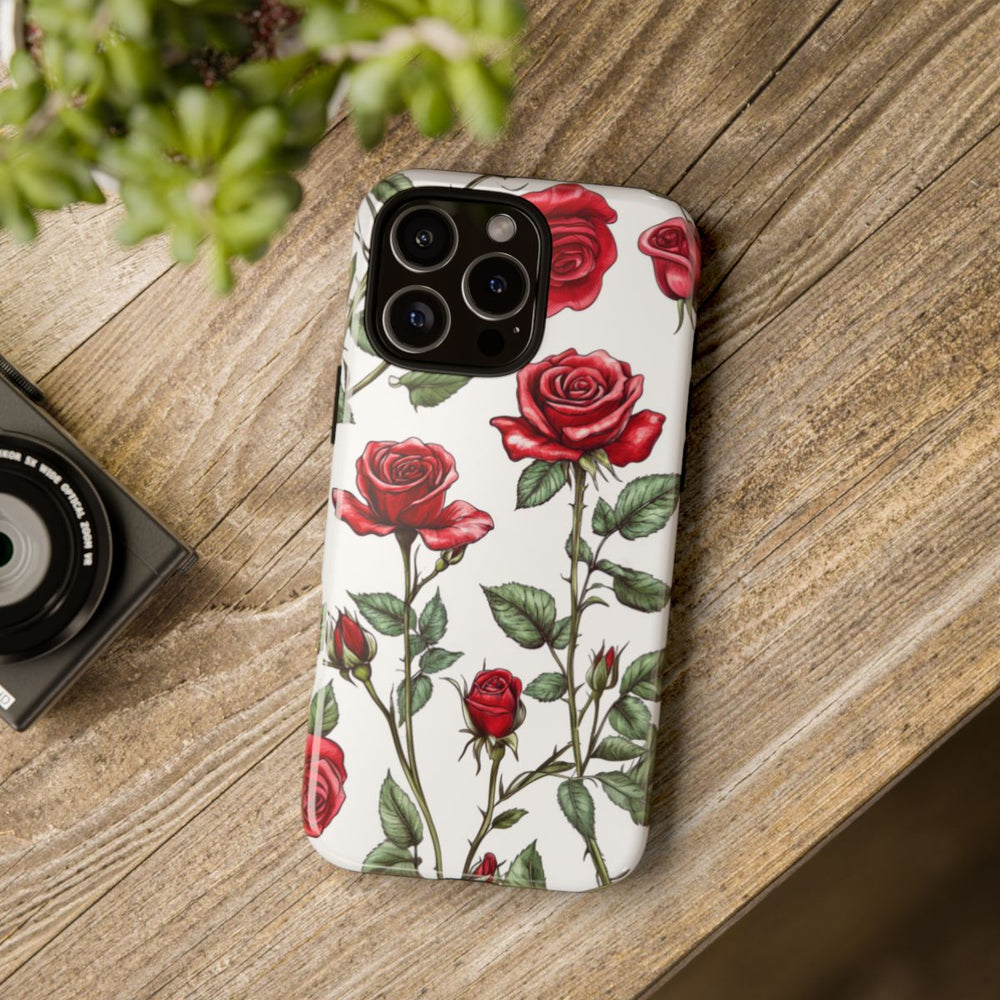 Rode Rozen Botanisch Patroon