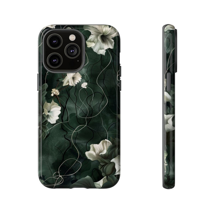 Donkergroene Bloemenranken met Glanzende Afwerking