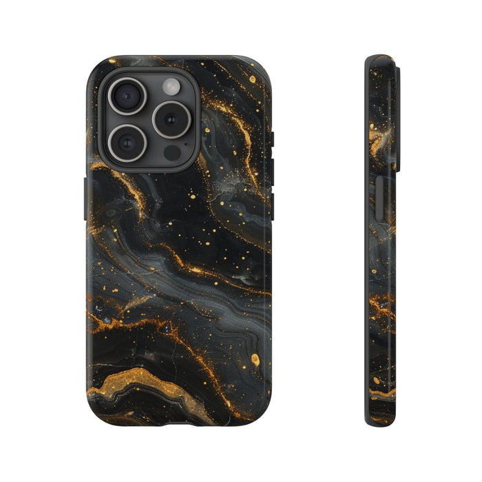 Zwart-Gouden Marmer Abstract Patroon