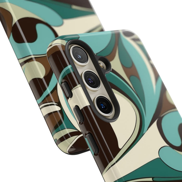 Abstracte Swirl in Teal en Bruin
