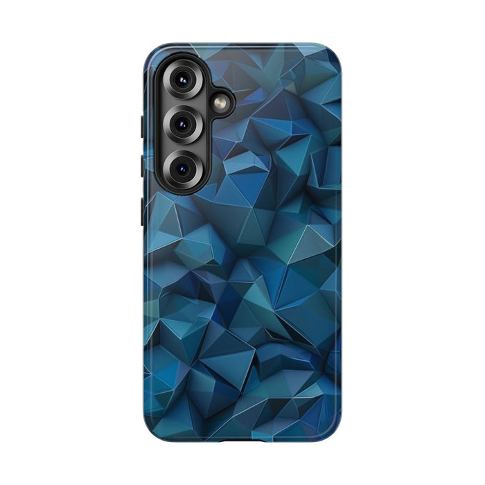 Diepblauw Geometrisch Polygonenpatroon