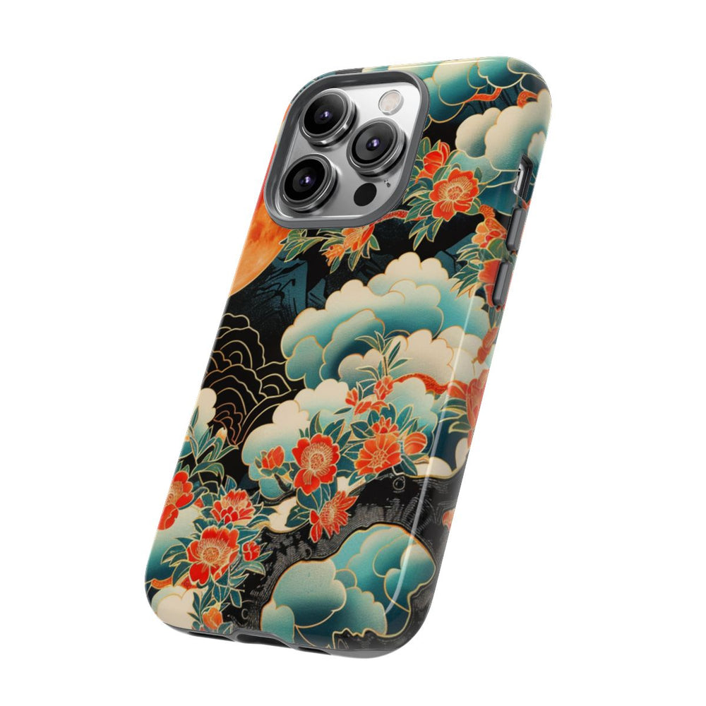 Sfeervolle Bloemrijke Maannacht met Wolken