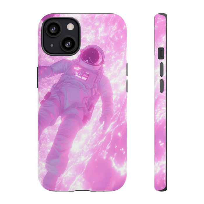Astronaut Drijvend bij Roze Plasma