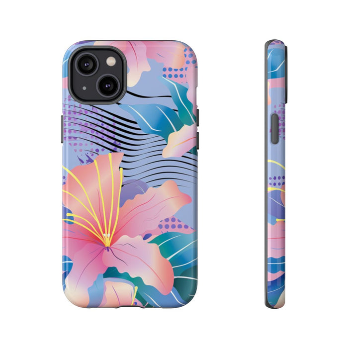 Roze Bloemenpatroon met Abstracte Accenten