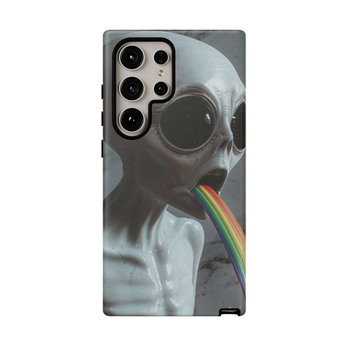 Grijze Alien met Regenboogstraal