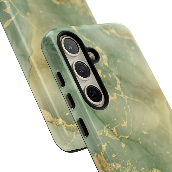Groene en Gouden Marmer Abstract