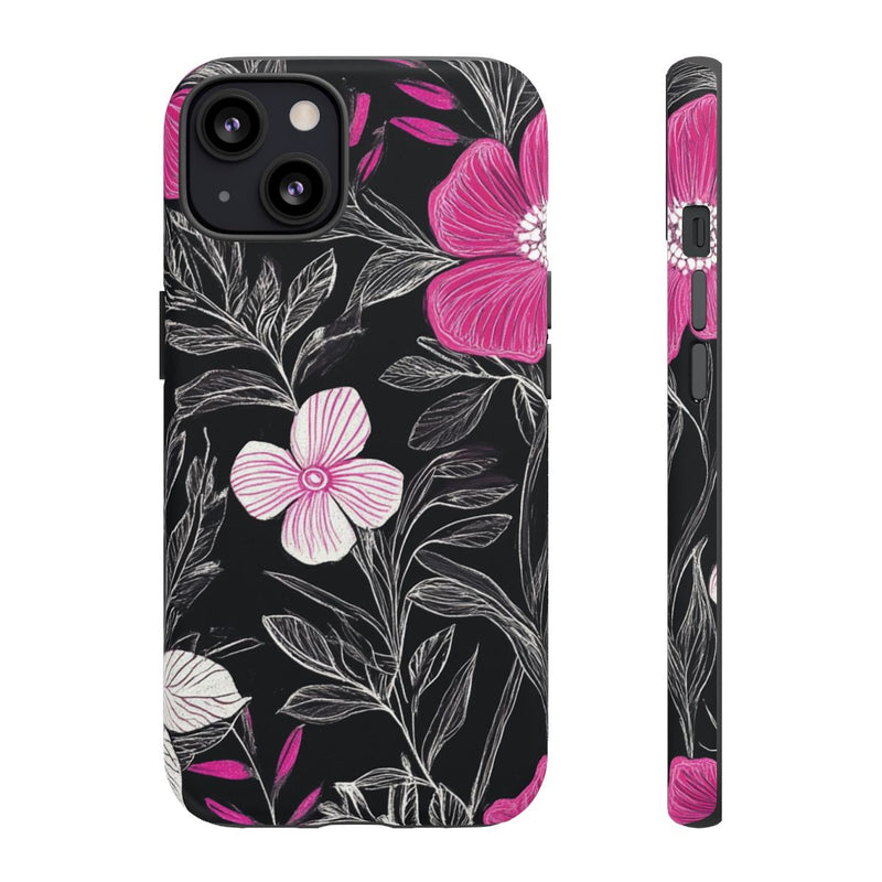 Roze en Witte Bloemenprint