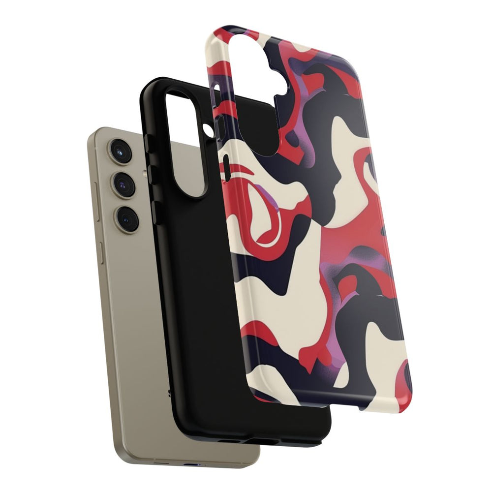 Abstract Rood-Zwart-Crème Patroon