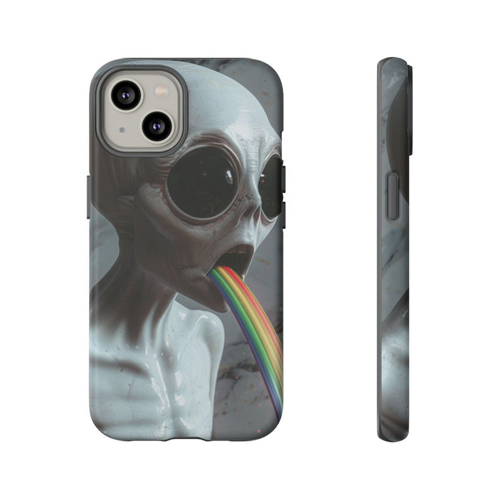 Grijze Alien met Regenboogstraal