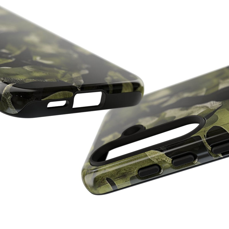 Groen Camouflagepatroon met Zwarte Abstracte Vormen