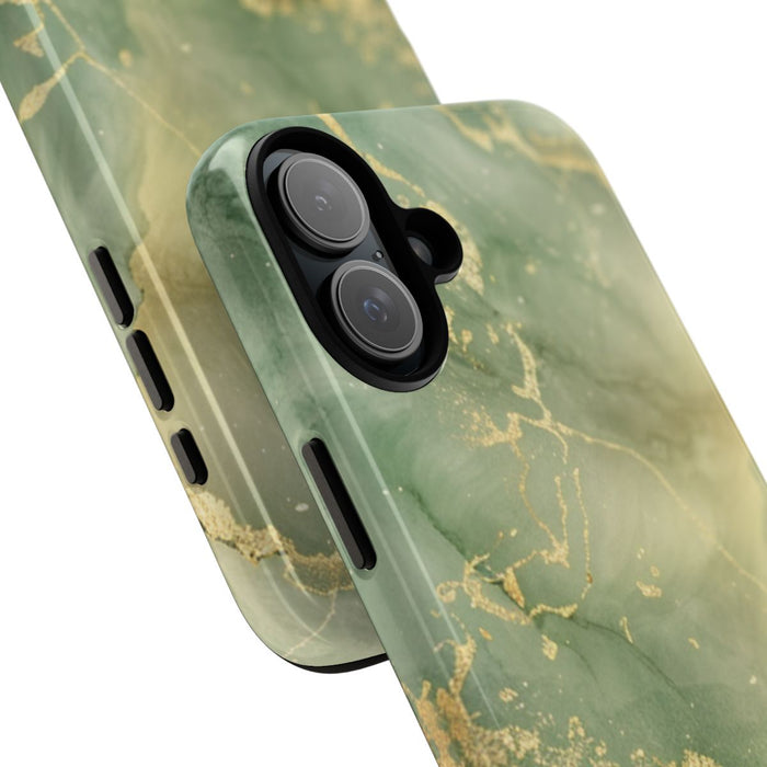 Groene en Gouden Marmer Abstract