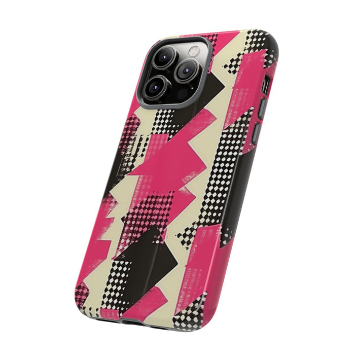 Roze en Zwart Abstract Geometrisch Patroon