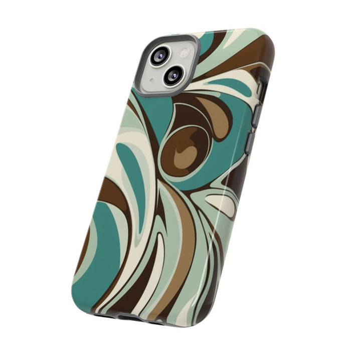 Abstracte Swirl in Teal en Bruin