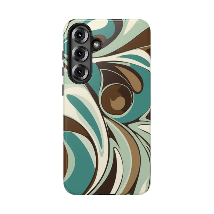 Abstracte Swirl in Teal en Bruin