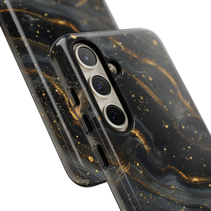 Zwart-Gouden Marmer Abstract Patroon