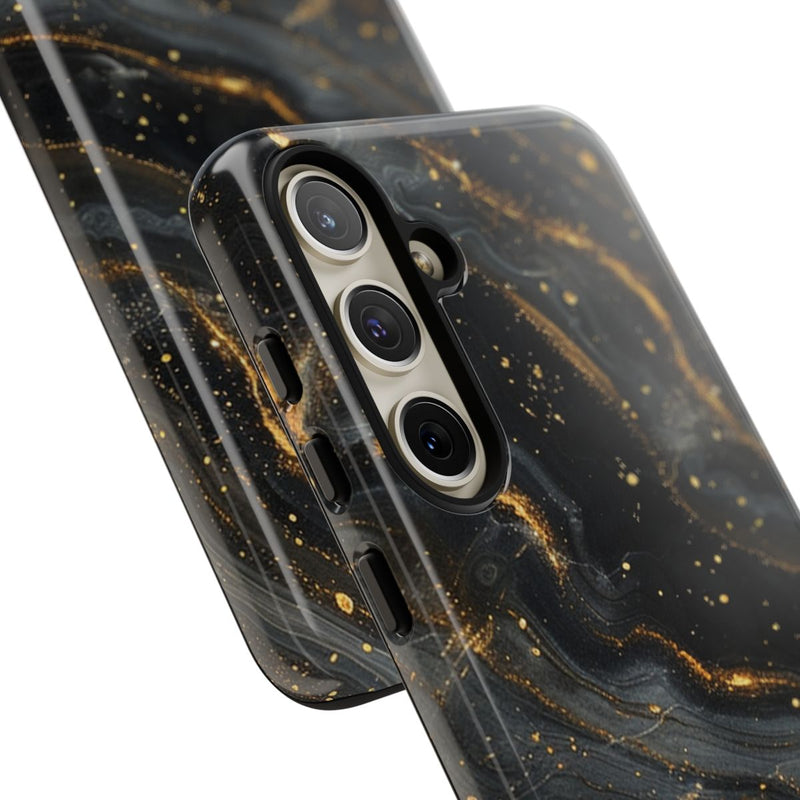 Zwart-Gouden Marmer Abstract Patroon