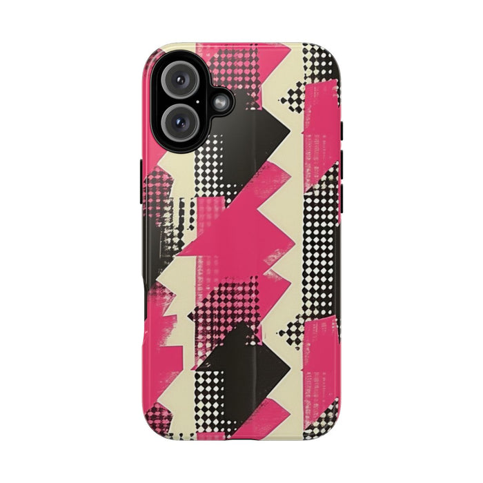 Roze en Zwart Abstract Geometrisch Patroon