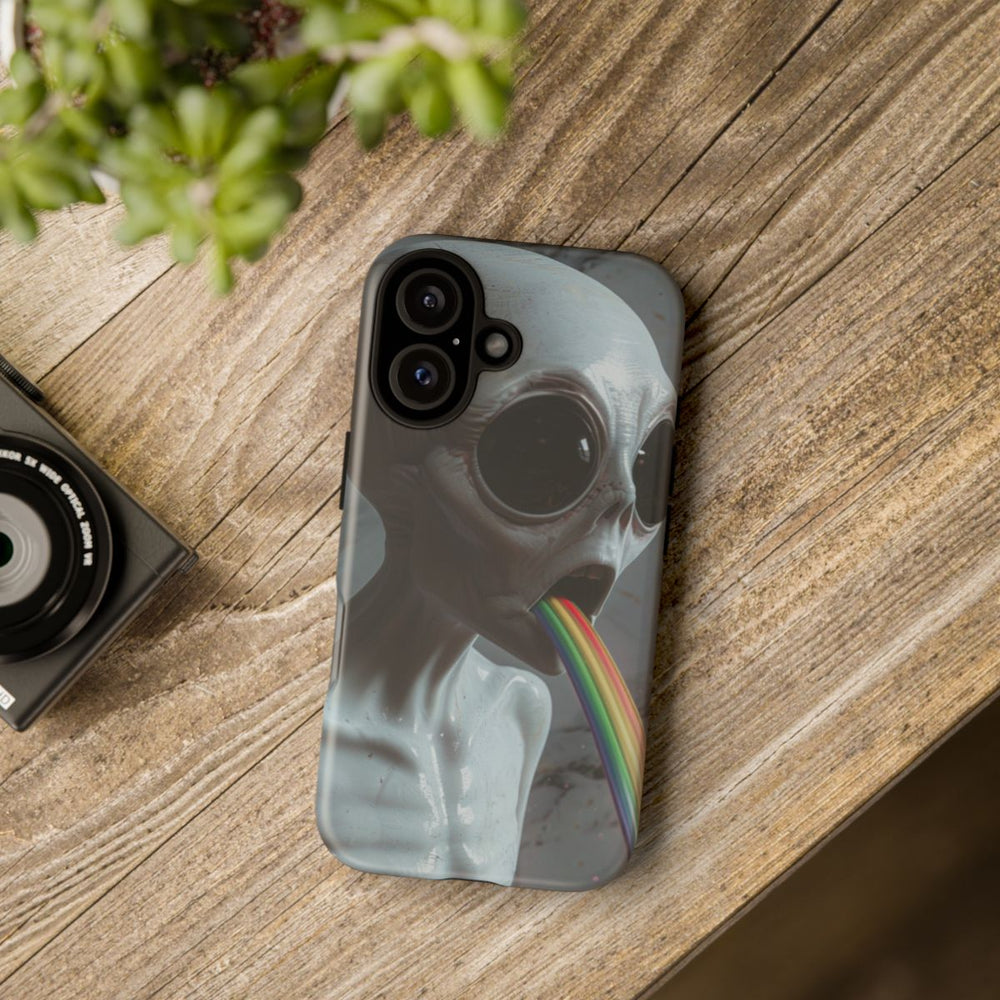 Grijze Alien met Regenboogstraal