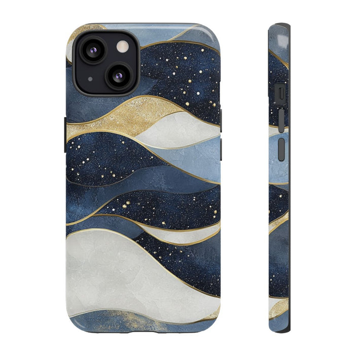 Abstract Blauw-Goud Golvenpatroon