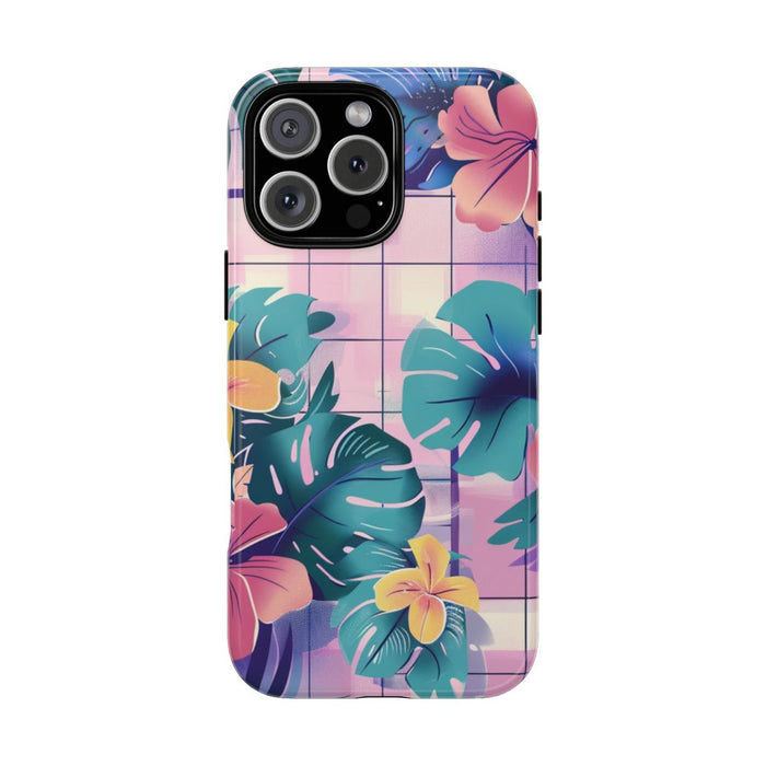 Tropisch Bloemenpatroon met Roze en Gele Bloemen