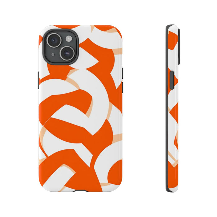 Oranje en Wit Geometrisch Patroon