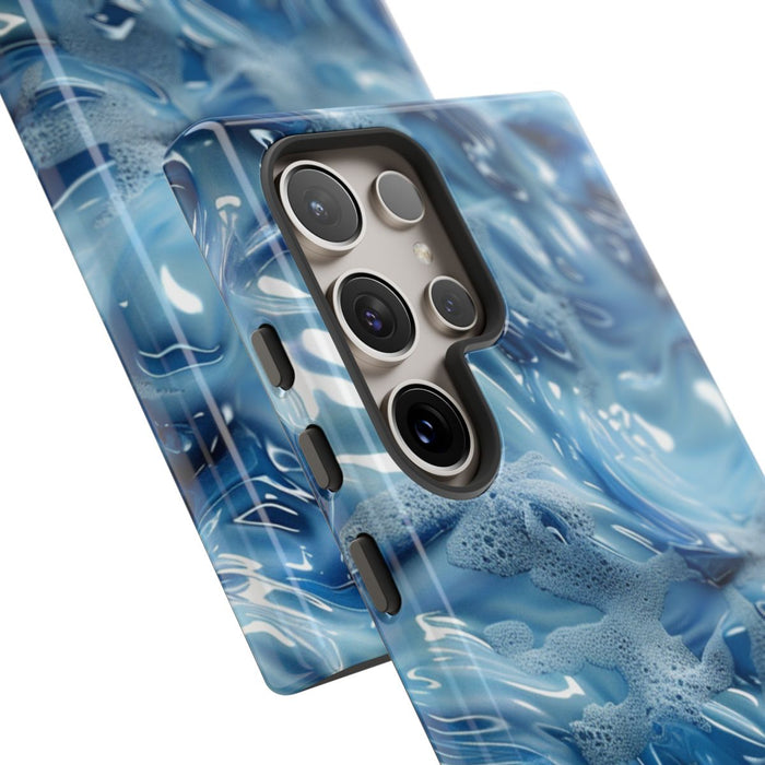 Blauw Abstract Golvend Patroon