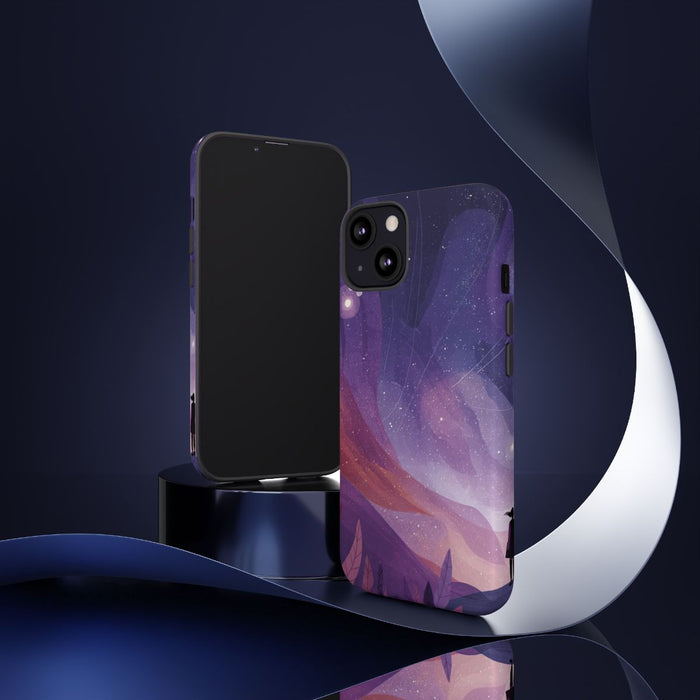 Silhouet van Sterrenkijker op Buitenaards Landschap