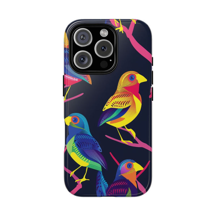 Neonkleurige Vogels op Takken