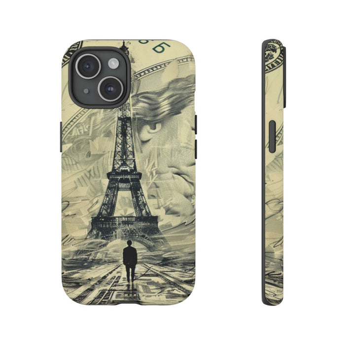 Surrealistische Eiffeltoren op Dollarbiljet Illustratie