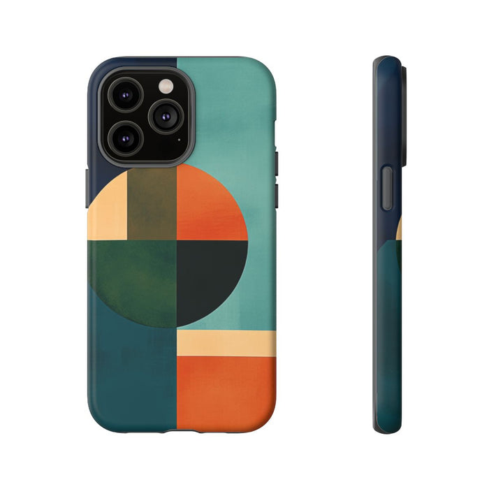 Geometrische Abstracte Vormen in Blauw en Oranje