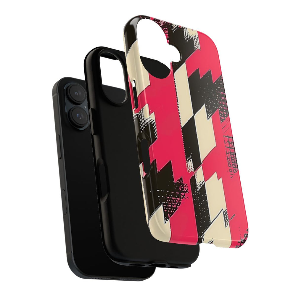 Roze en Zwart Pied-de-Poule Patroon