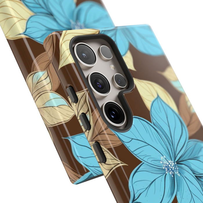 Turquoise en Beige Bloemenpatroon