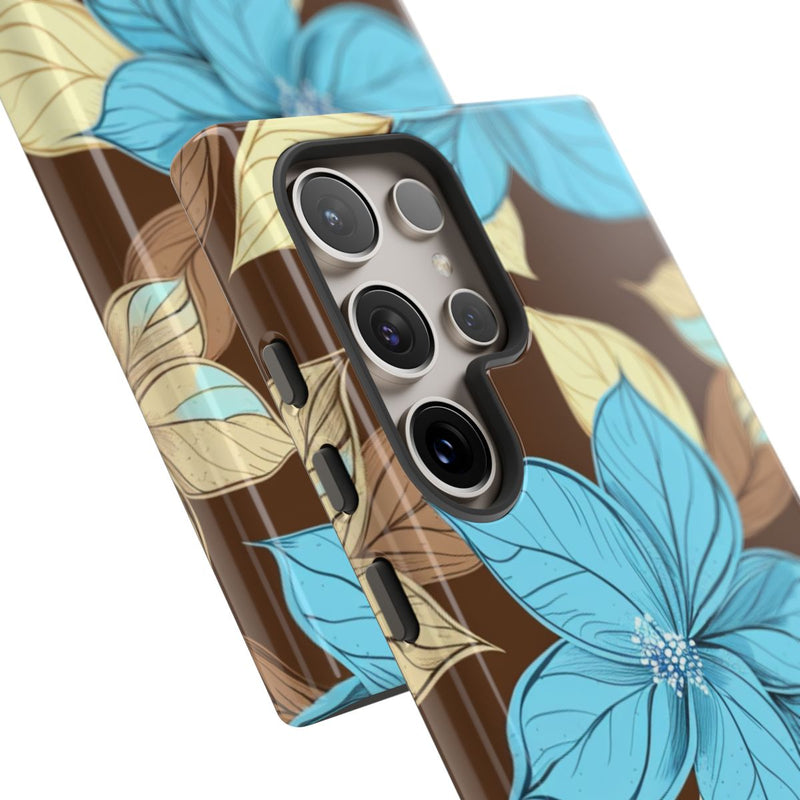 Turquoise en Beige Bloemenpatroon