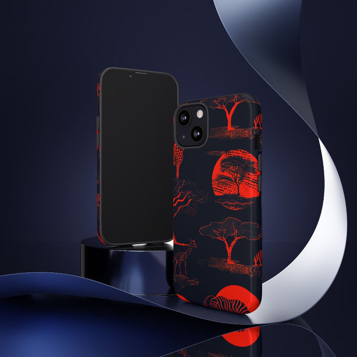 Rood Neon Afrikaans Dierenpatroon