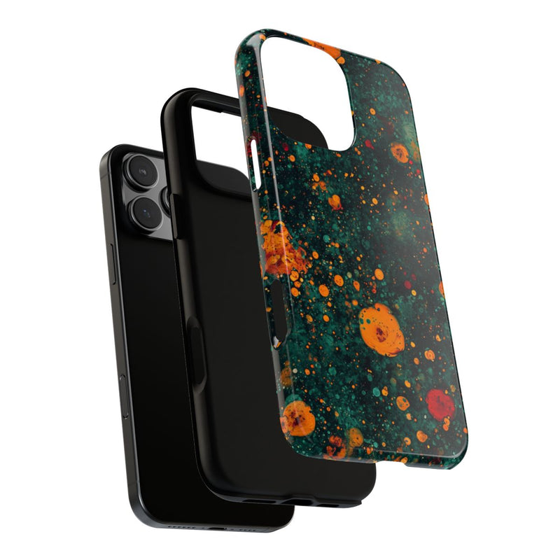 Abstracte Oranje en Teal Bellenpatroon
