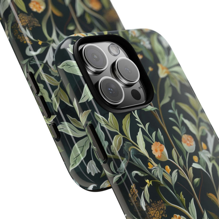 Gedetailleerde Botanische Illustratie met Oranje Bloemen