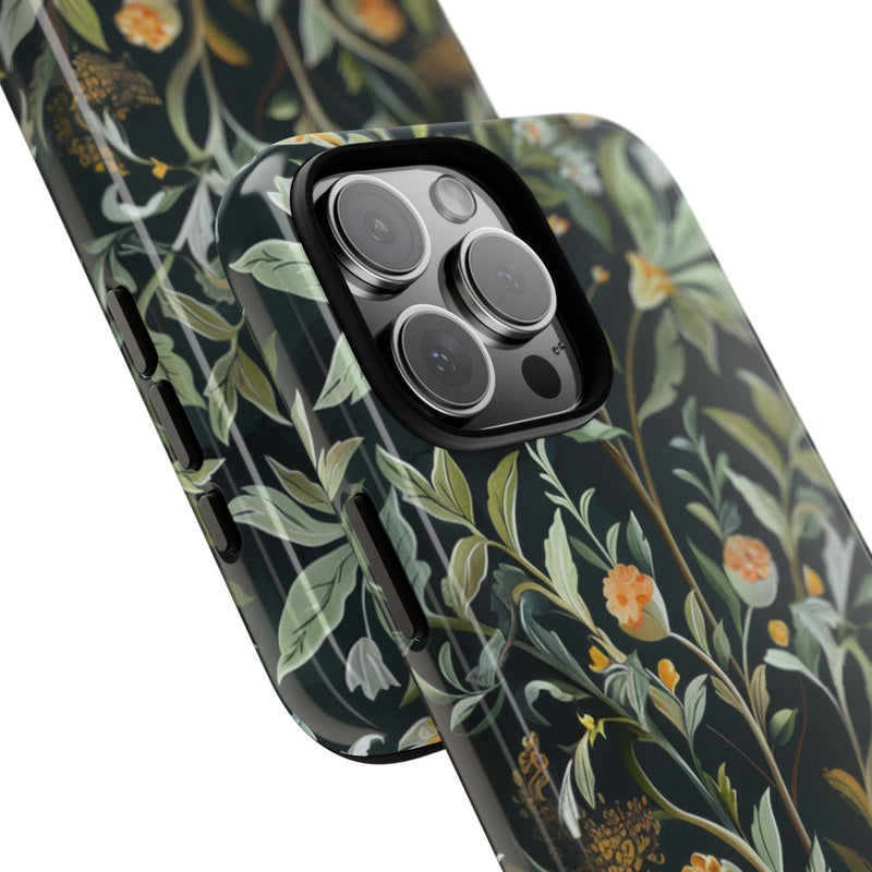 Gedetailleerde Botanische Illustratie met Oranje Bloemen