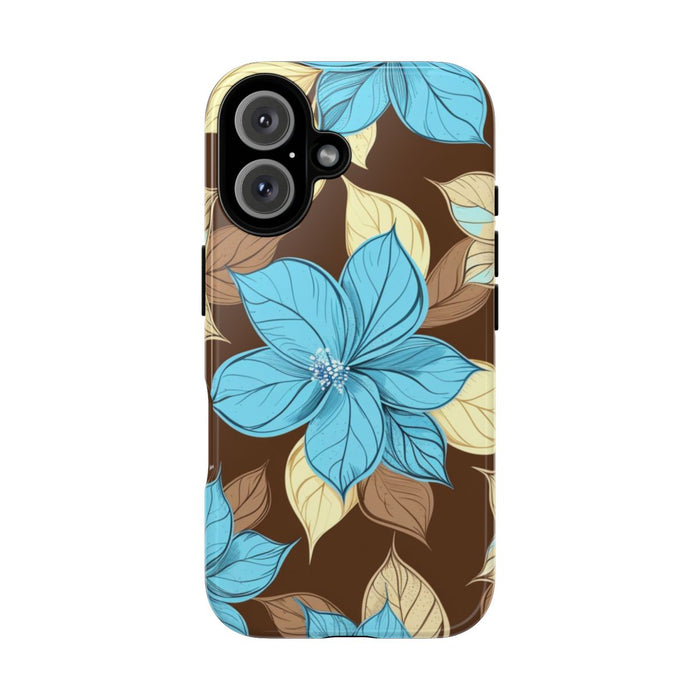 Turquoise en Beige Bloemenpatroon